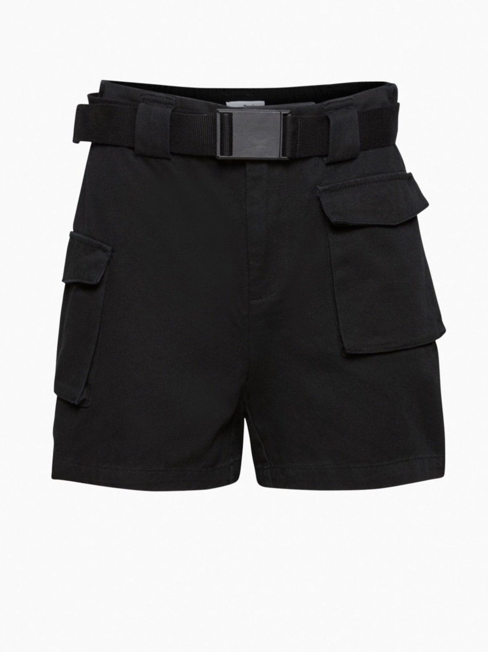 High-Rise Black Cargo Women's Shorts with Belt